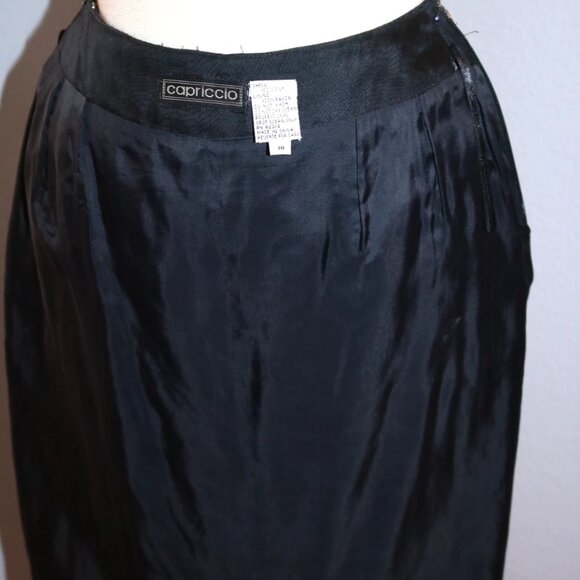 Y2K 80s Beaded Sequin Cocktail Miniskirt, Black & Gold Party Miniskirt - Picture 14 of 16